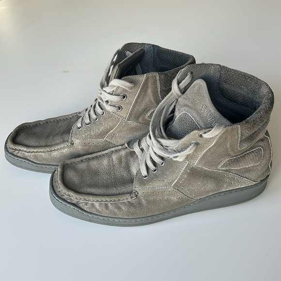 YSL x Puma Gray Leather Hi-tops. - Picture 2 of 7